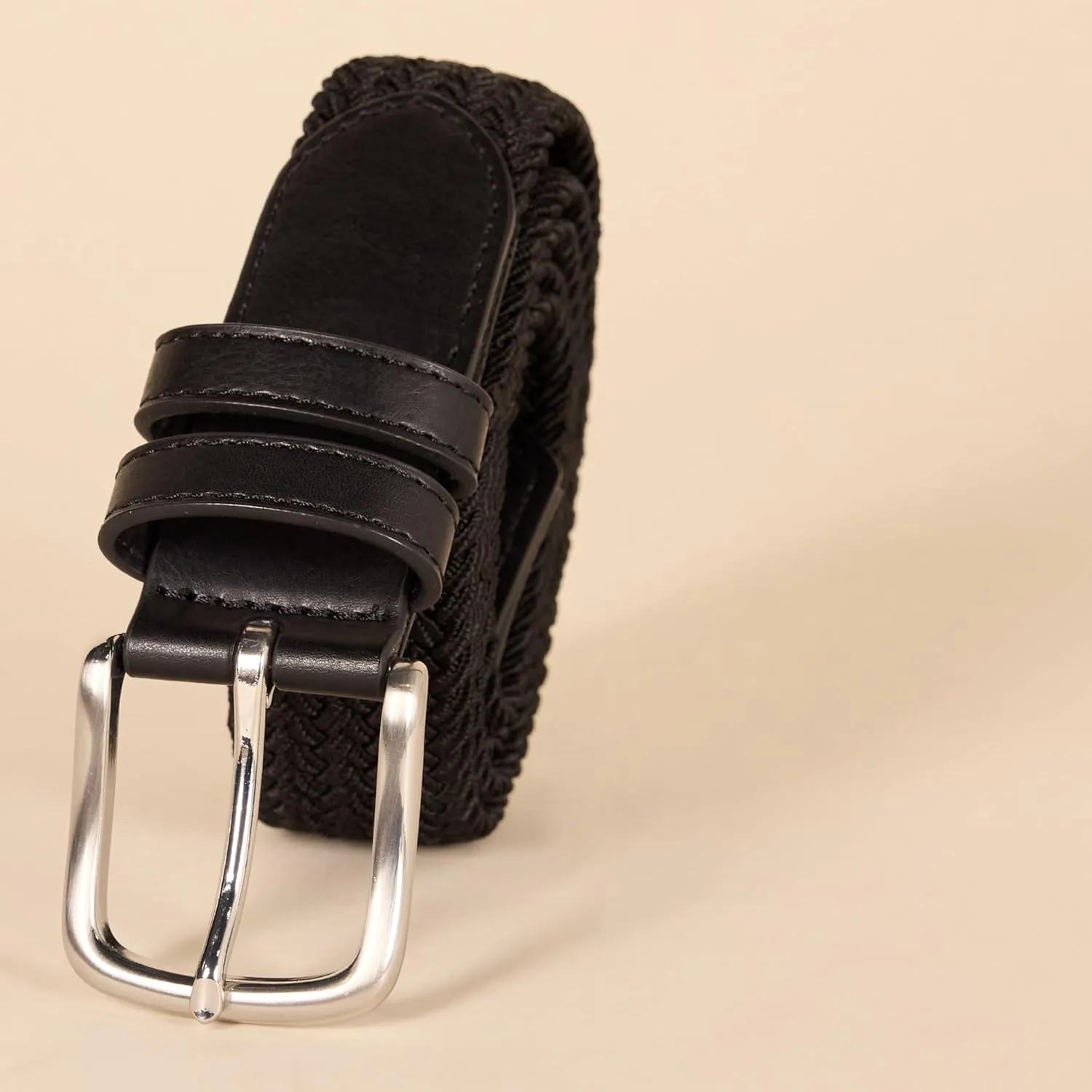 Amazon Essentials Men's Stretch Woven Braid Belt