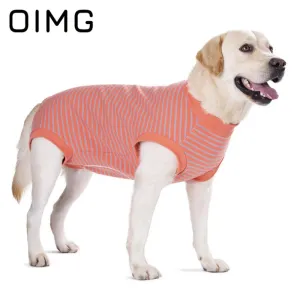 AnniePaw Striped Cotton T-shirt for Large Dogs Breathable Casual Vest