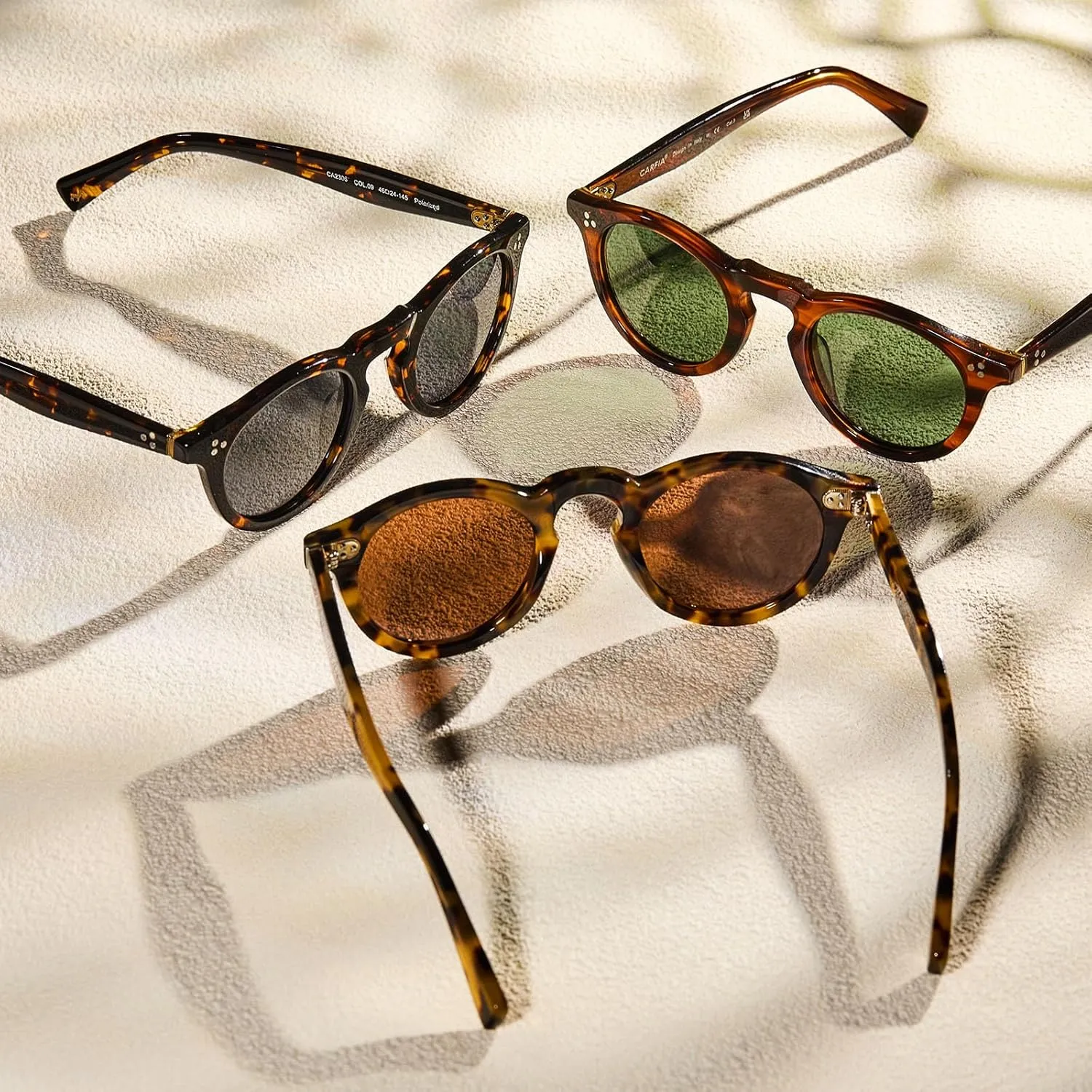 CARFIA Retro Men's Sunglasses Polarized UV400 Protection, Small Round Acetate Italian Luxury Style Driving Shades