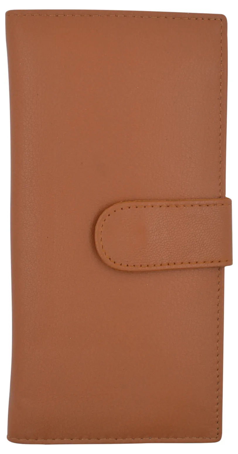 Genuine Leather Basic Checkbook Holder with Snap Closure 157