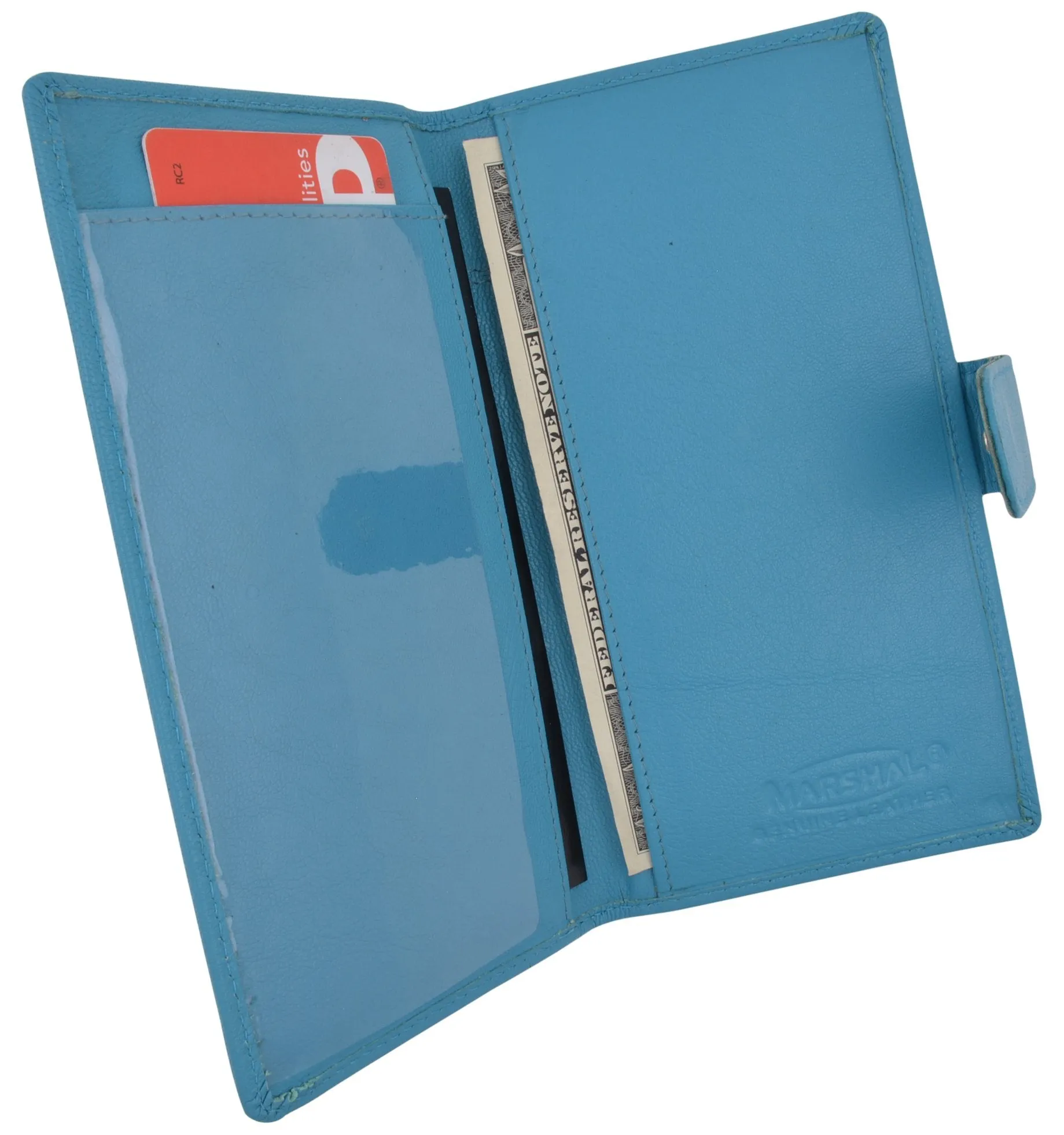 Genuine Leather Basic Checkbook Holder with Snap Closure 157