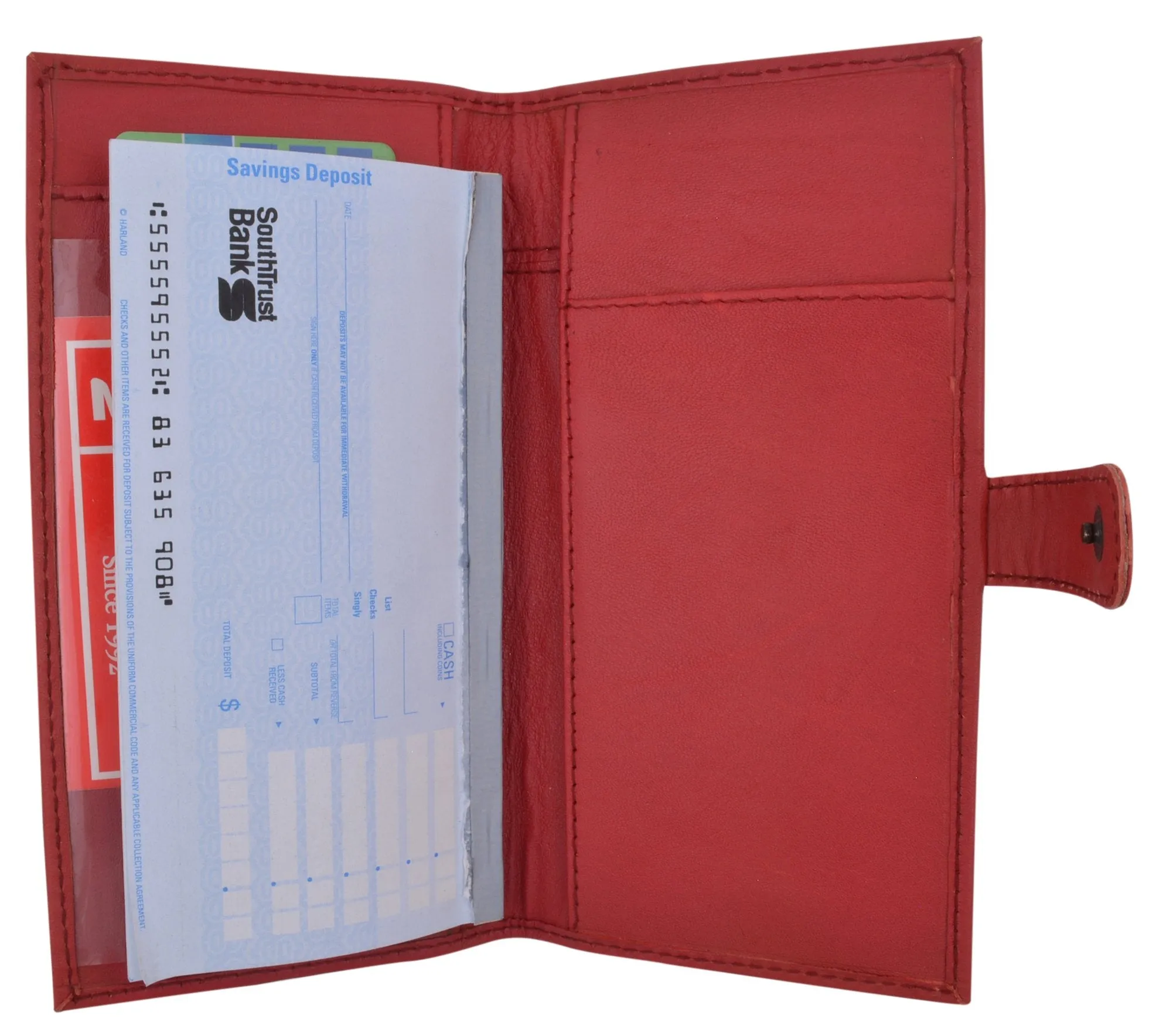 Genuine Leather Basic Checkbook Holder with Snap Closure 157