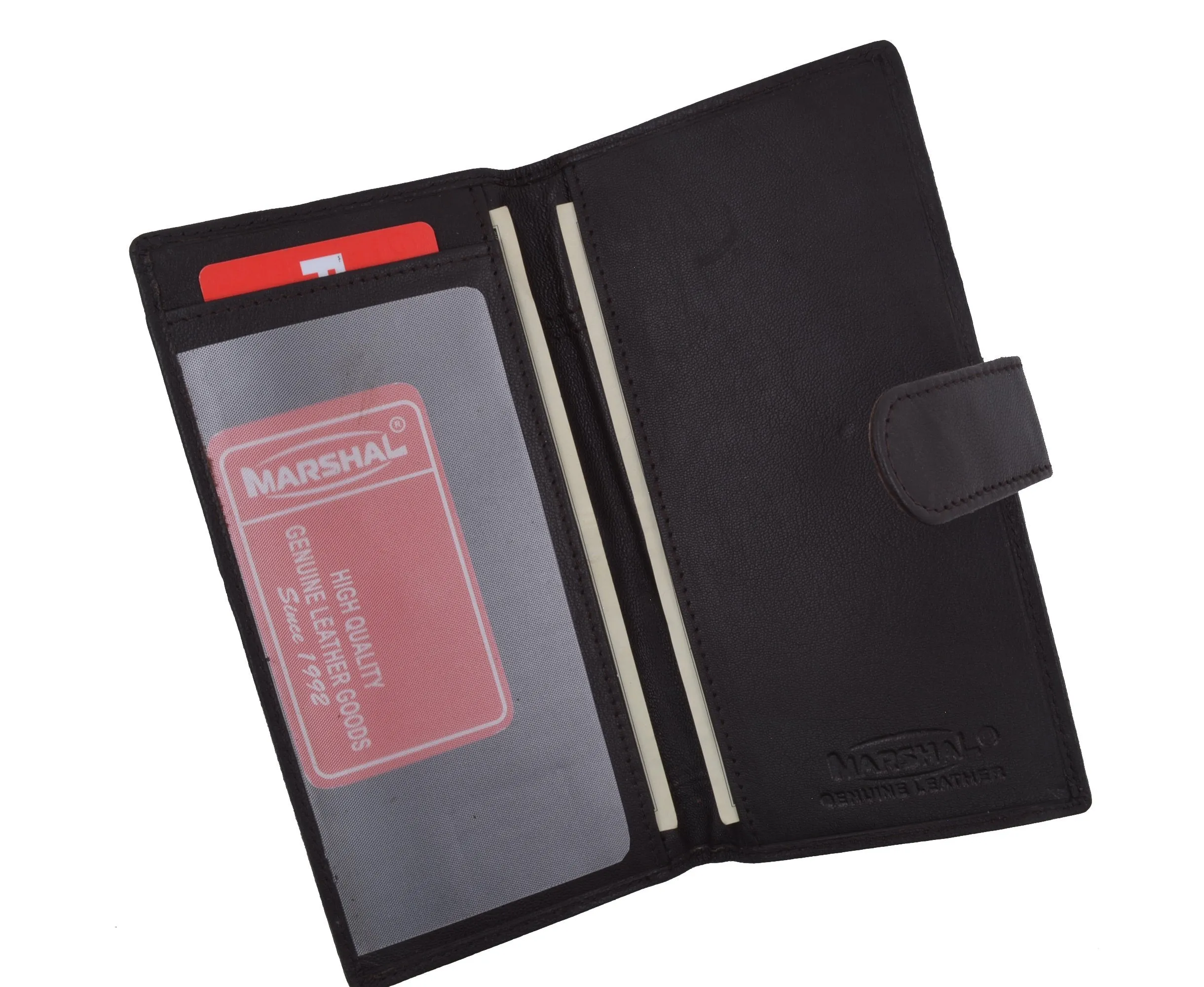 Genuine Leather Basic Checkbook Holder with Snap Closure 157