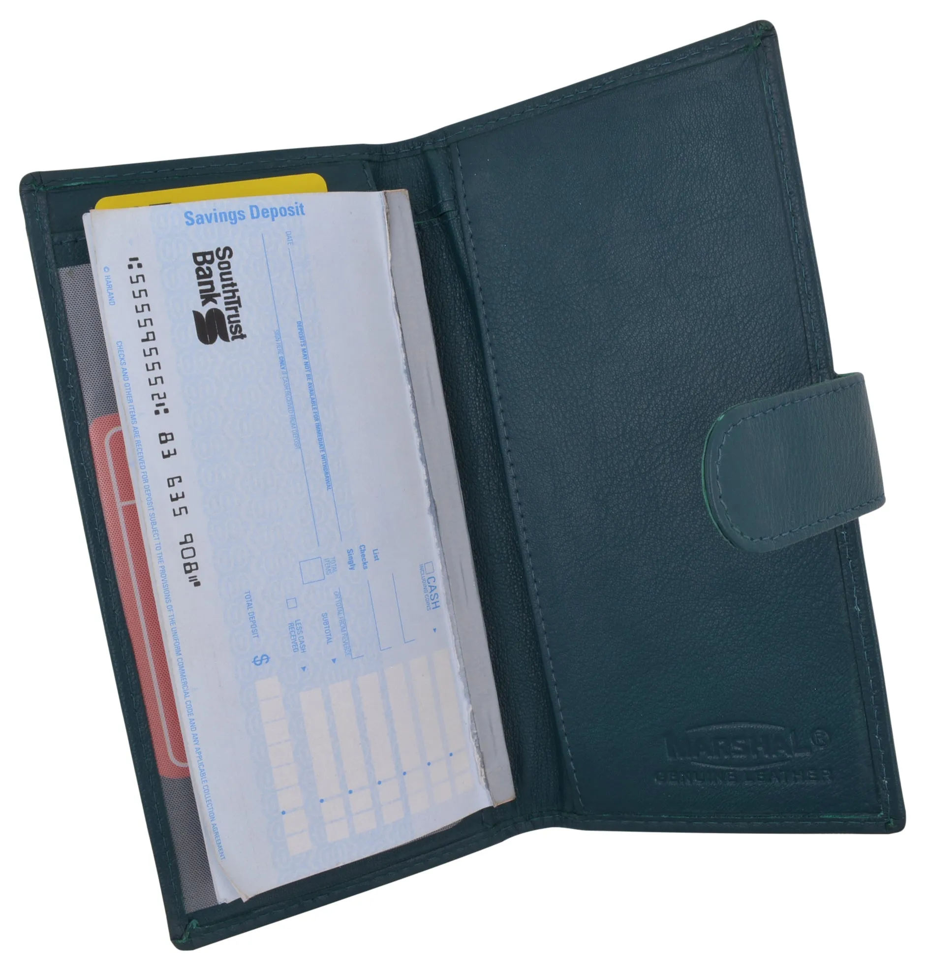 Genuine Leather Basic Checkbook Holder with Snap Closure 157