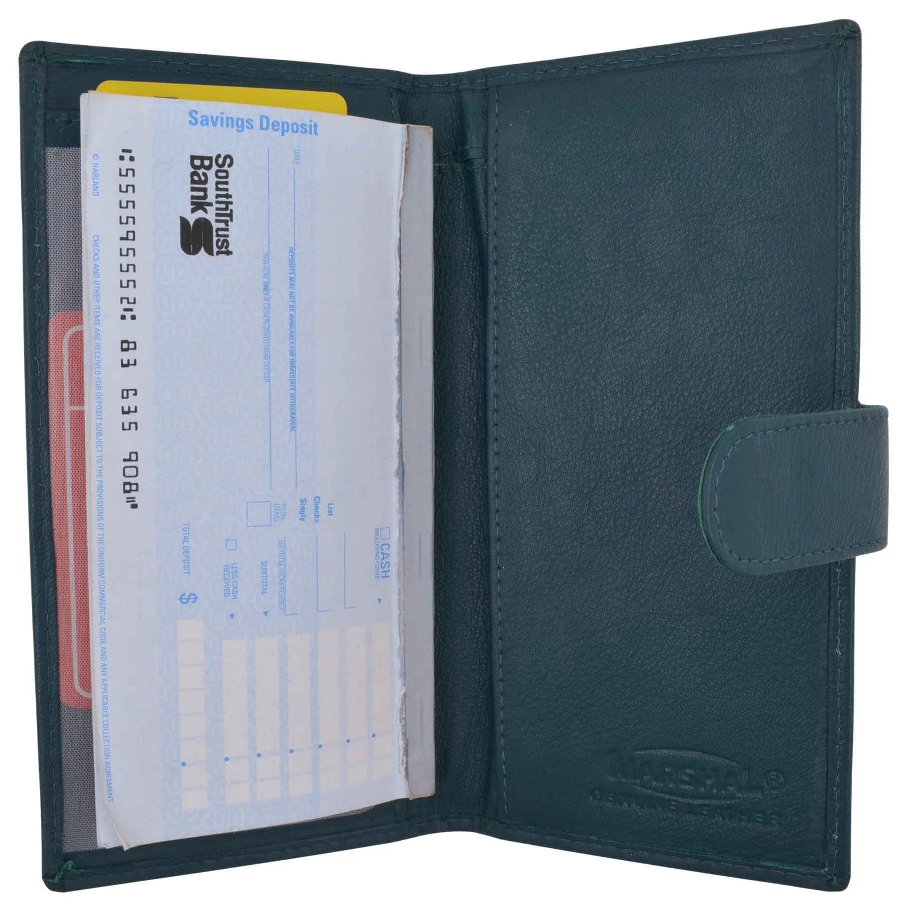 Genuine Leather Basic Checkbook Holder with Snap Closure 157
