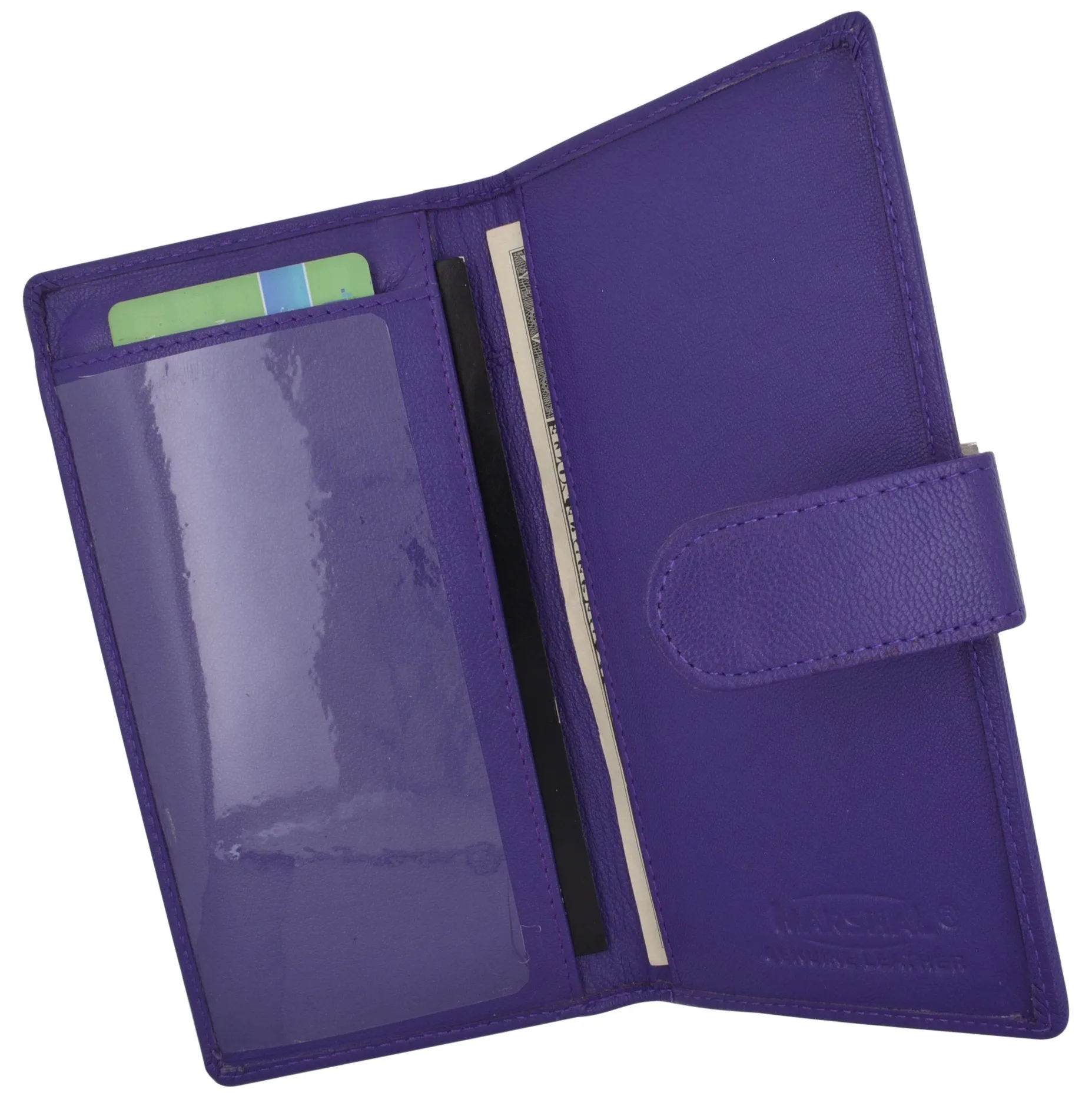Genuine Leather Basic Checkbook Holder with Snap Closure 157