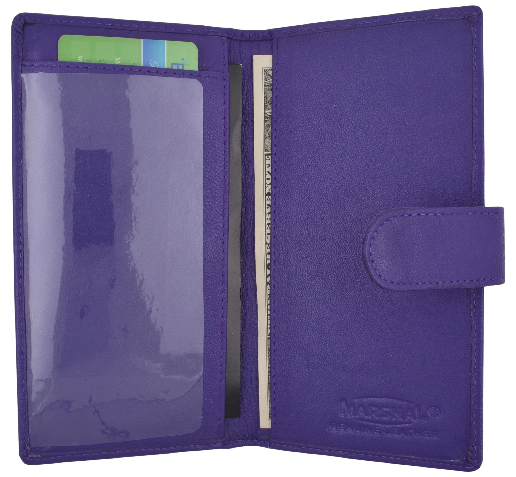Genuine Leather Basic Checkbook Holder with Snap Closure 157
