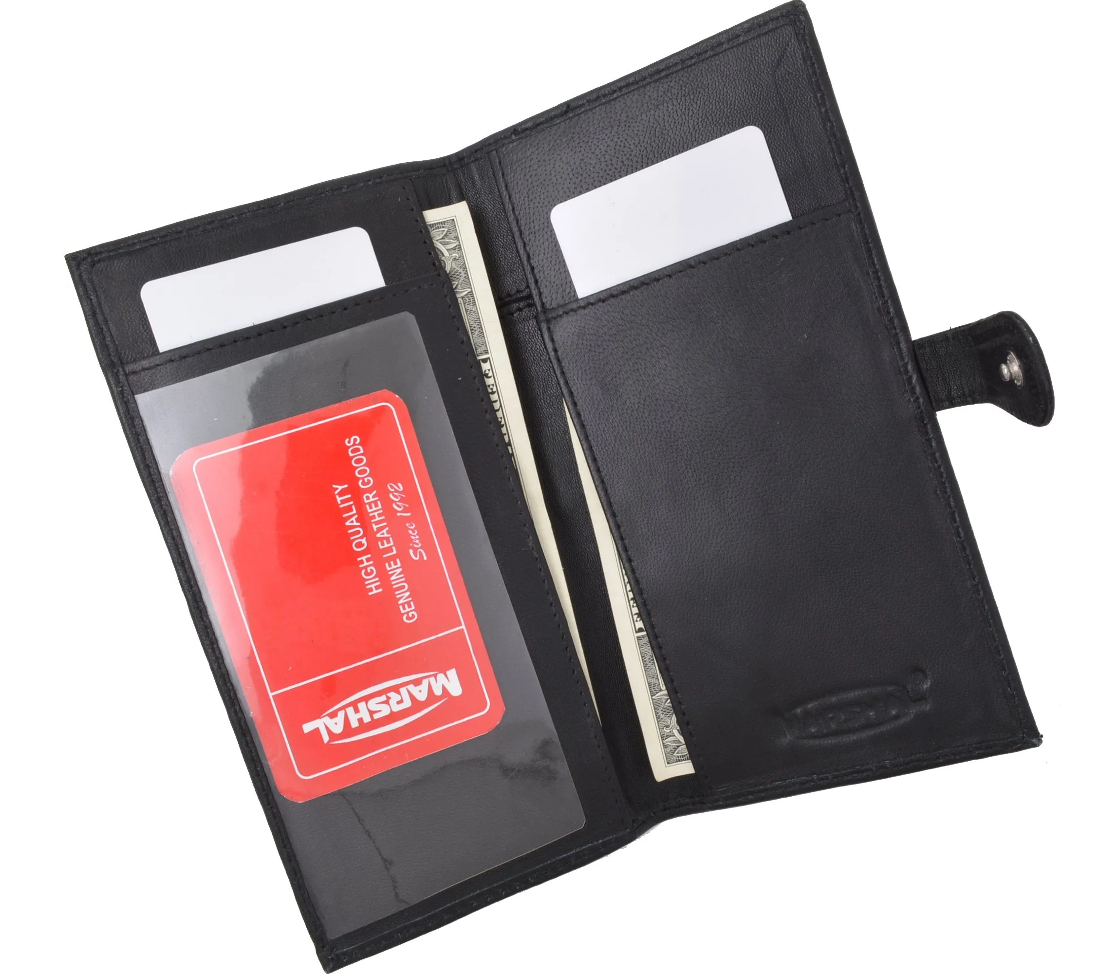 Genuine Leather Basic Checkbook Holder with Snap Closure 157