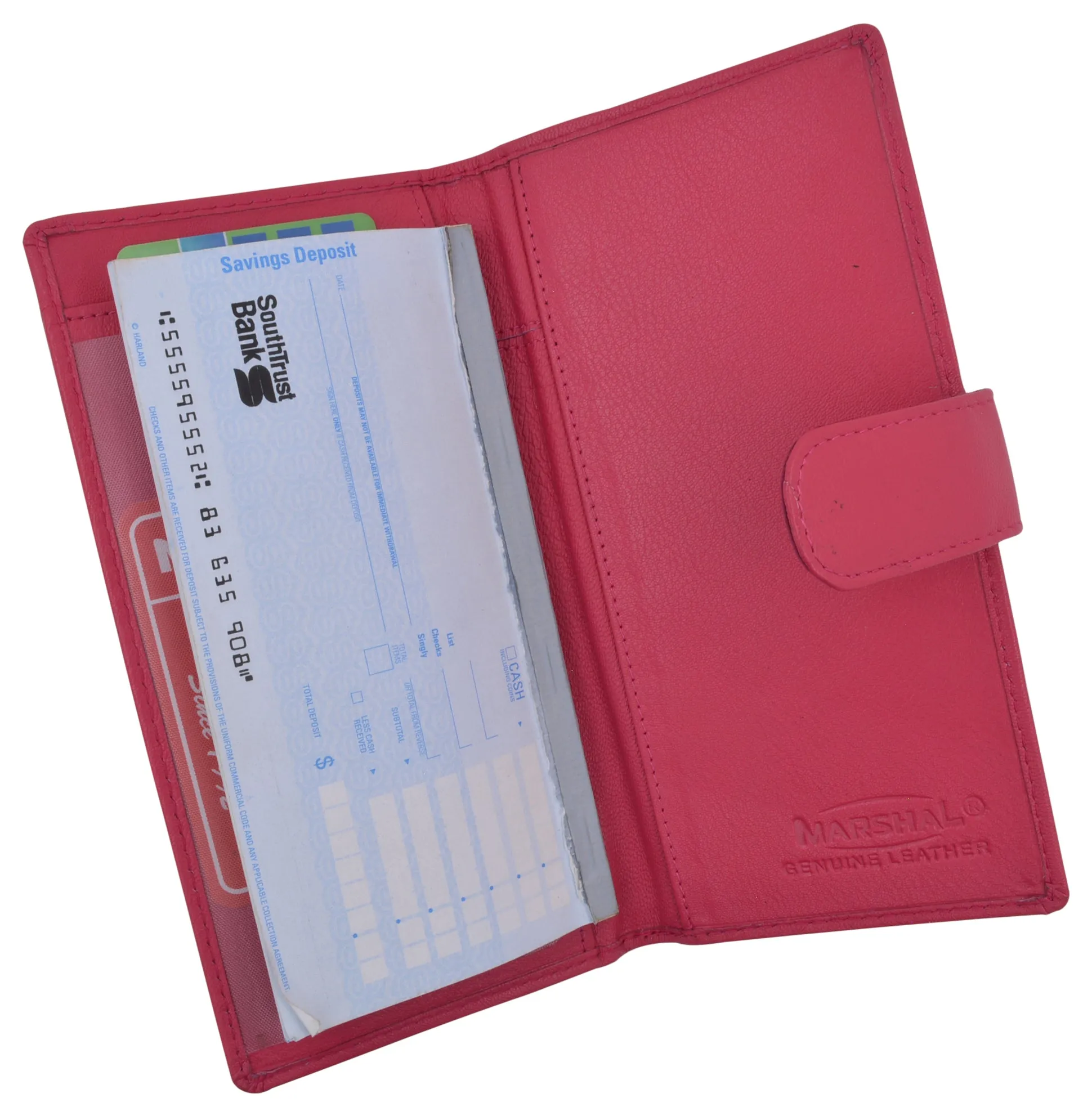 Genuine Leather Basic Checkbook Holder with Snap Closure 157