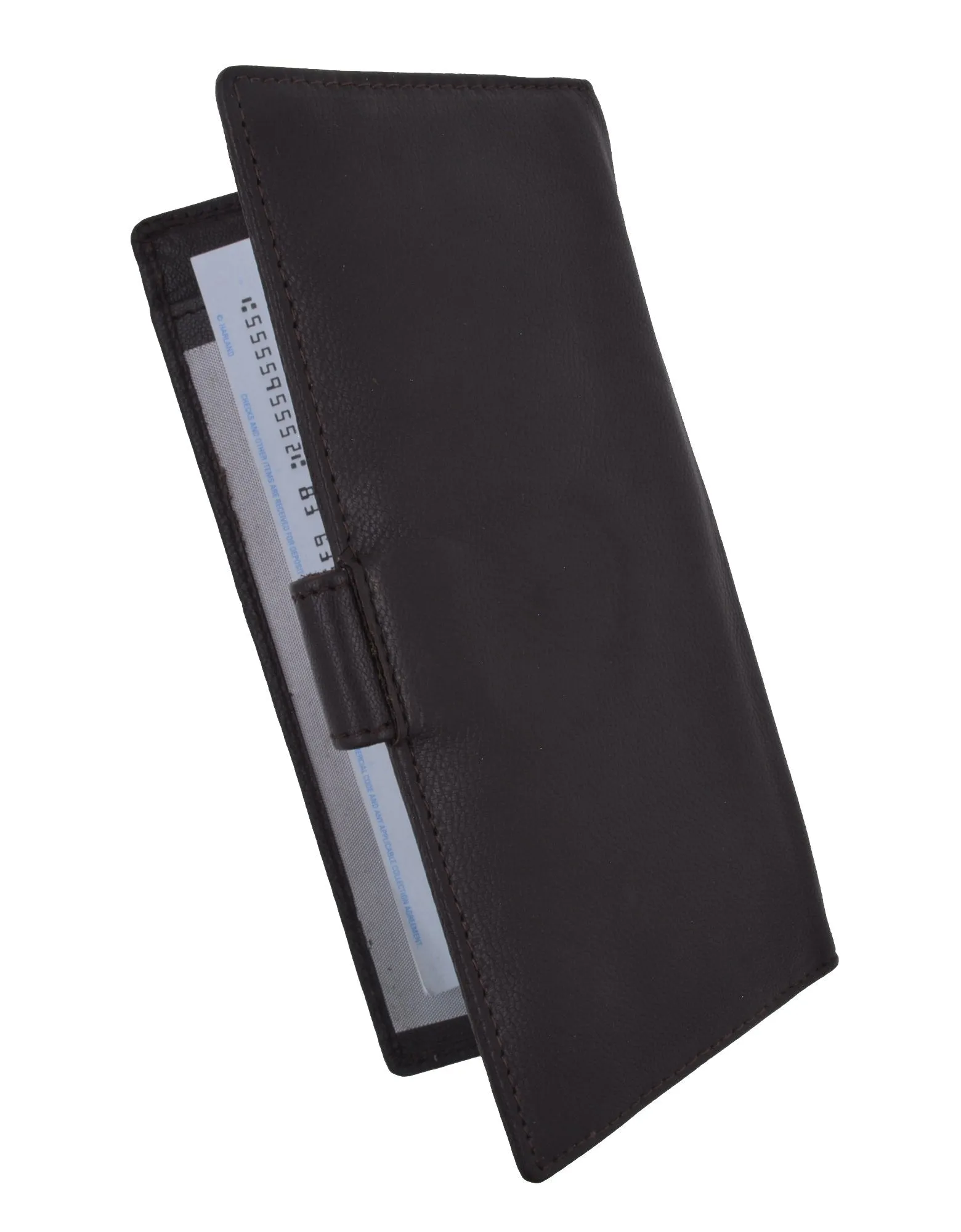 Genuine Leather Basic Checkbook Holder with Snap Closure 157
