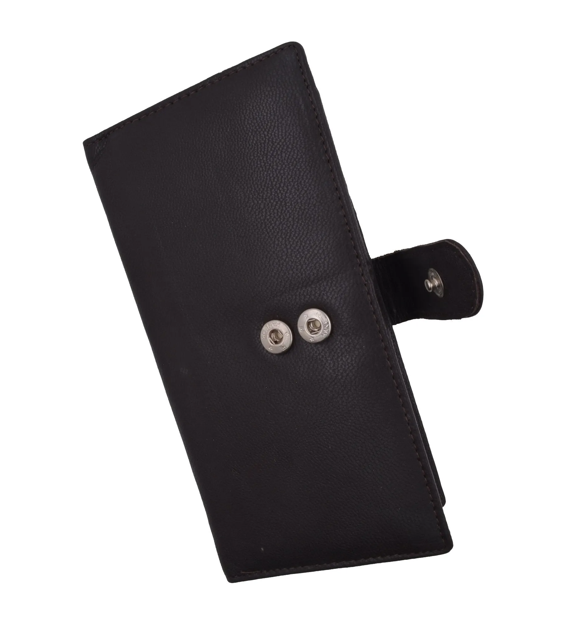 Genuine Leather Basic Checkbook Holder with Snap Closure 157