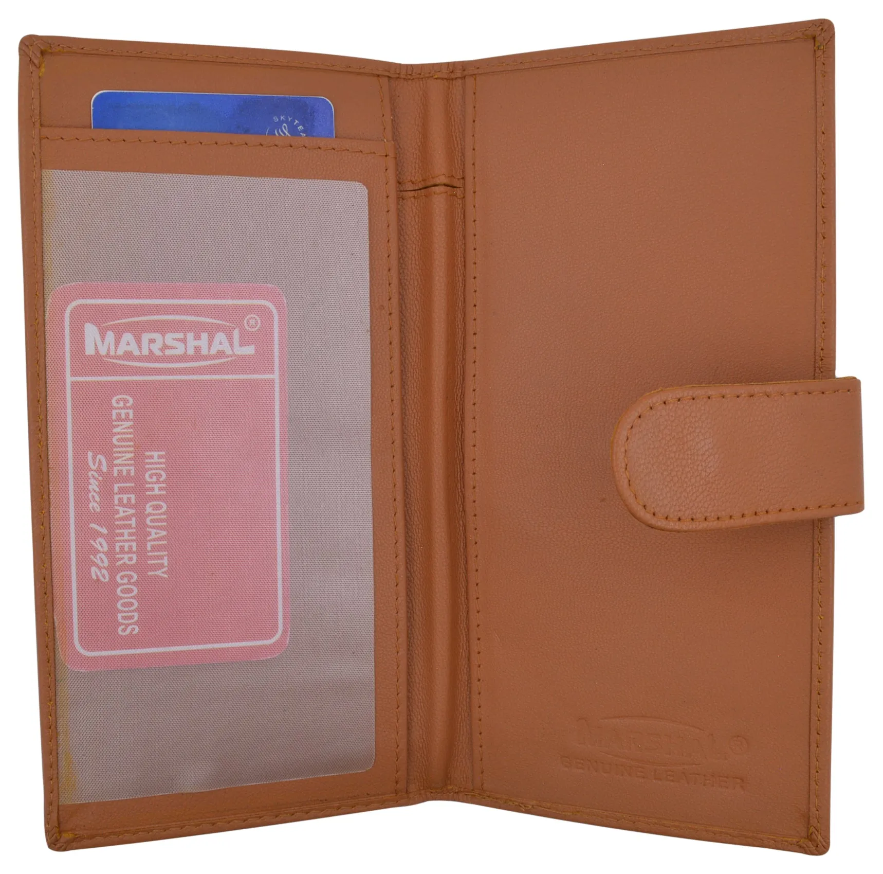 Genuine Leather Basic Checkbook Holder with Snap Closure 157