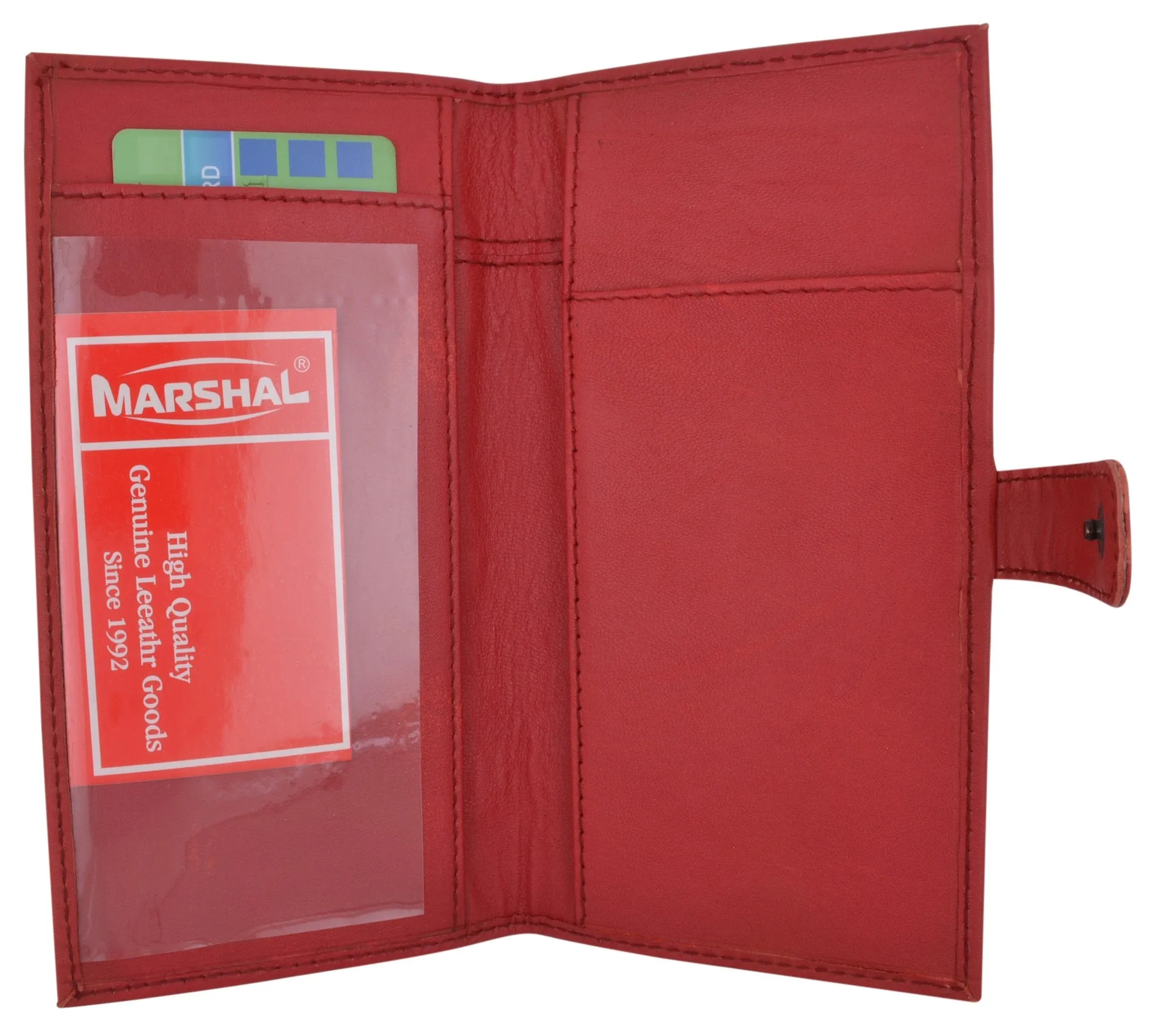 Genuine Leather Basic Checkbook Holder with Snap Closure 157