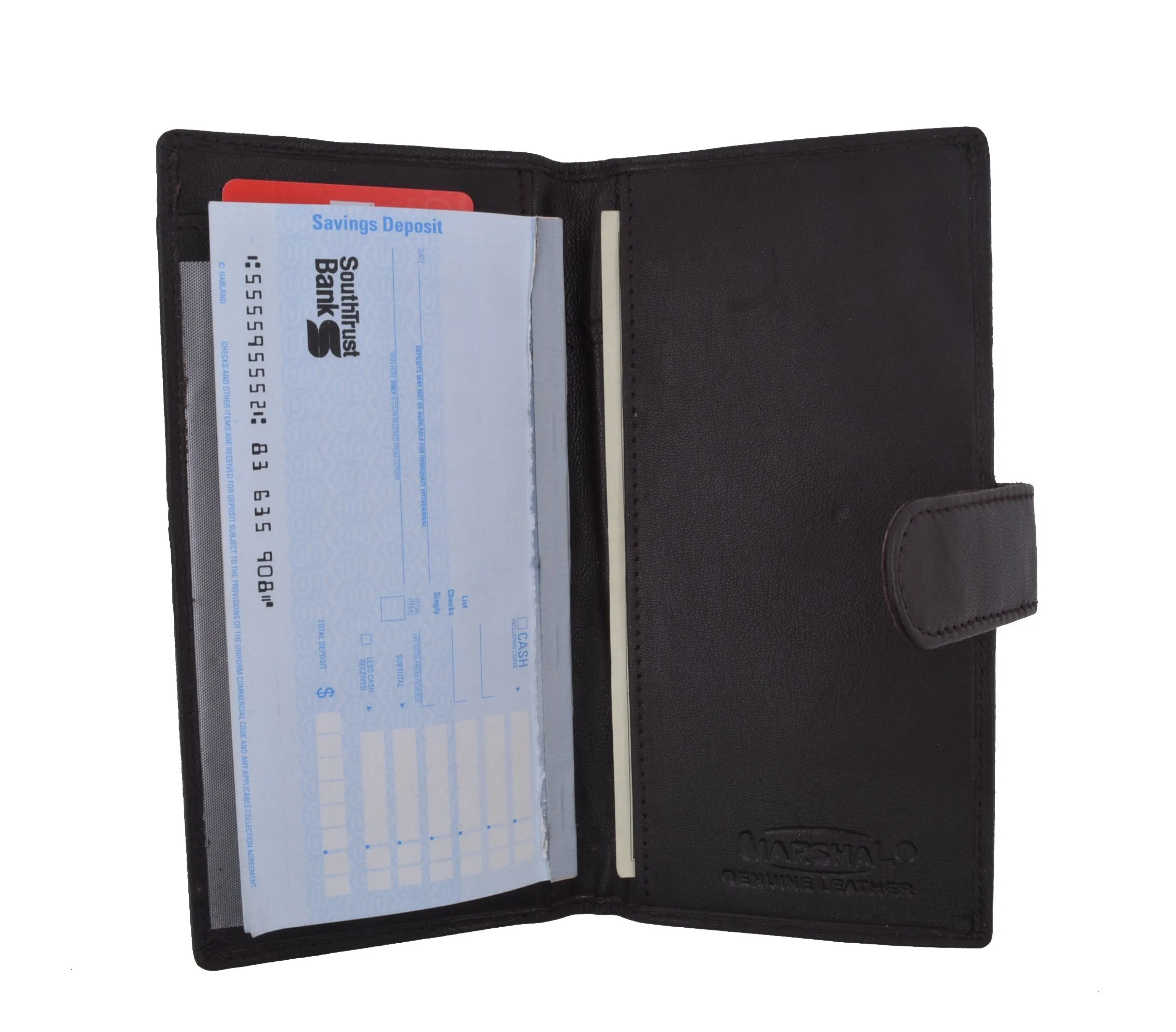 Genuine Leather Basic Checkbook Holder with Snap Closure 157