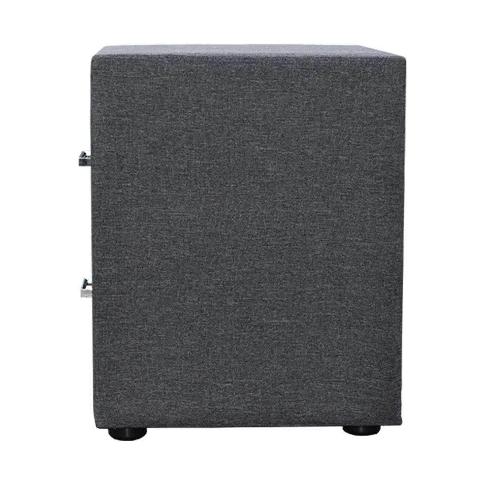 Linen Fabric 2-Drawer Bedside Table, Grey - Artiss CADEN