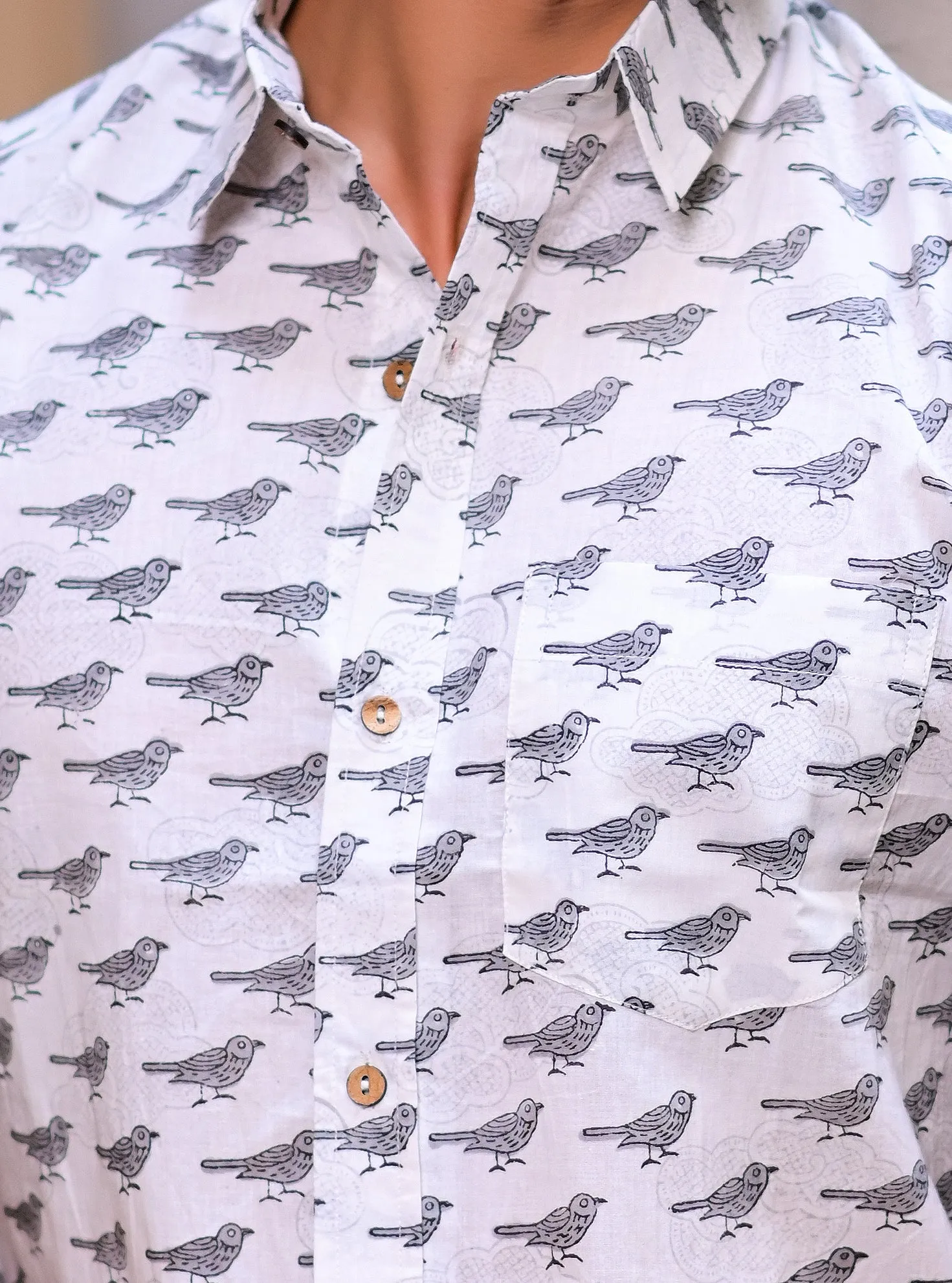 Men White Comfort Opaque Printed Casual Shirt