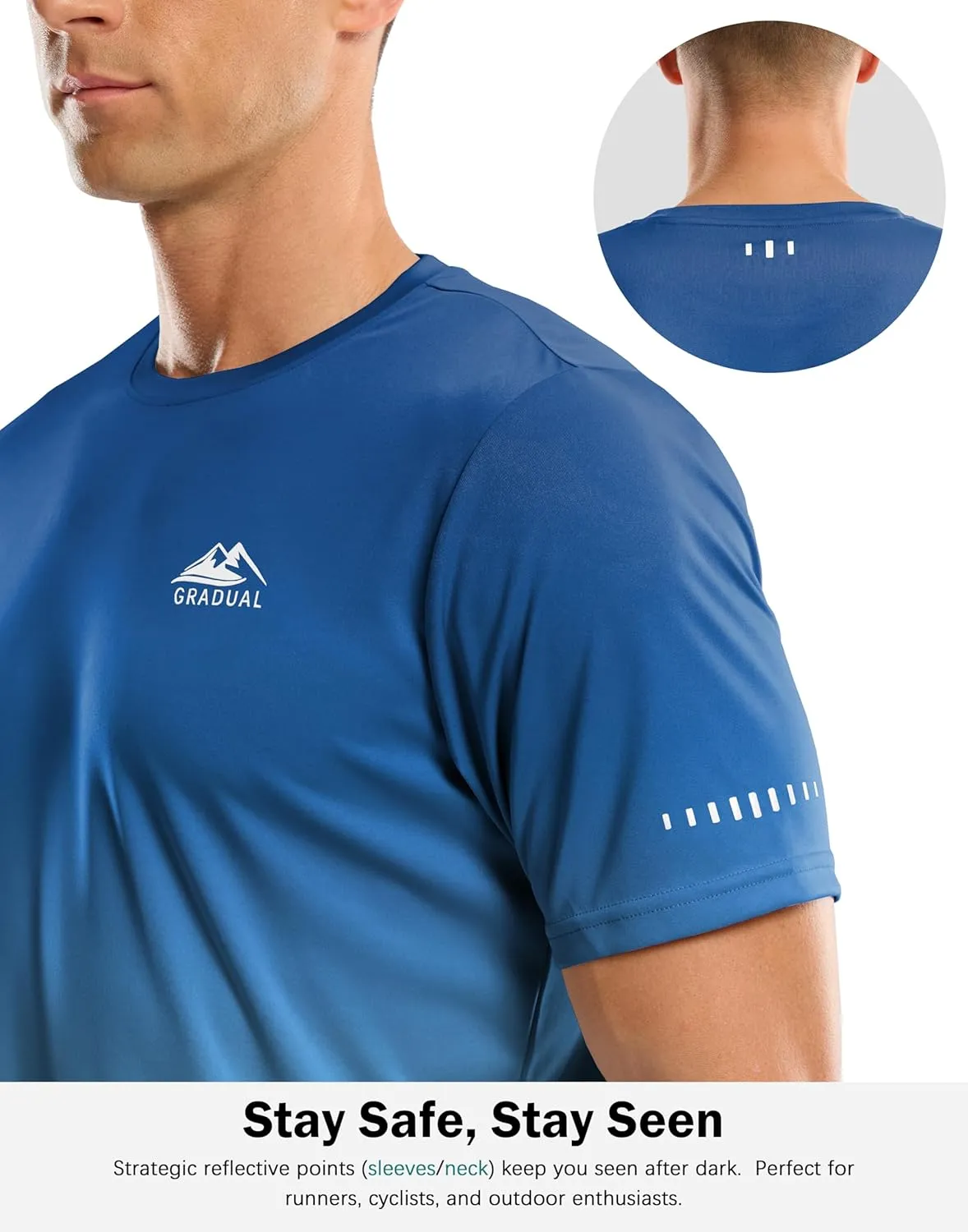 Men's UPF 50  Sun Protection Dry Fit Workout T-Shirts Rash Guard Swim Shirts Moisture Wicking Tee for Athletic, Beach, Hiking