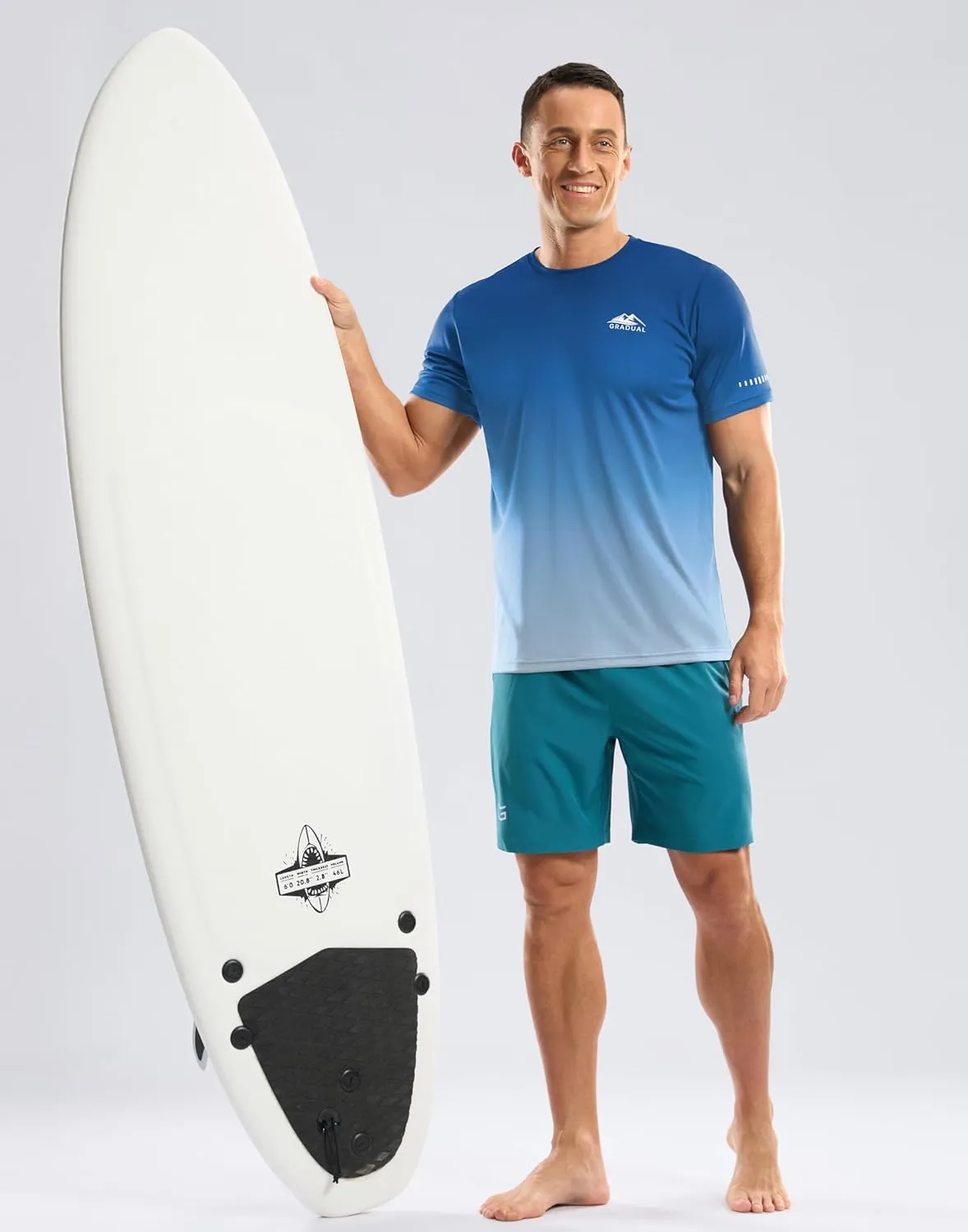 Men's UPF 50  Sun Protection Dry Fit Workout T-Shirts Rash Guard Swim Shirts Moisture Wicking Tee for Athletic, Beach, Hiking