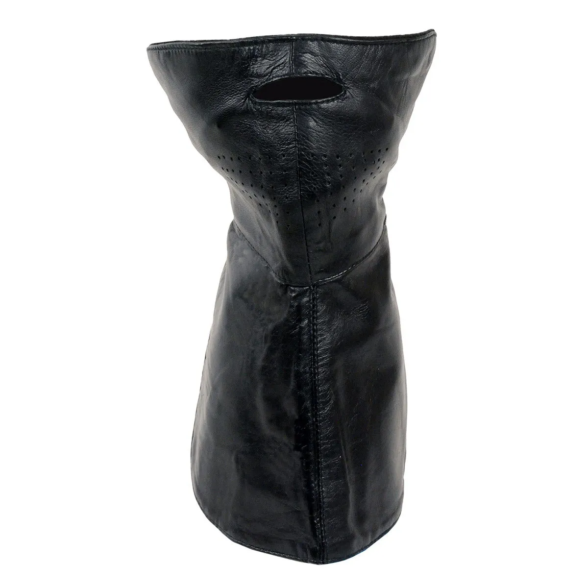 Milwaukee Leather SH162 Unisex Black Premium Leather Combo Neck Warmer