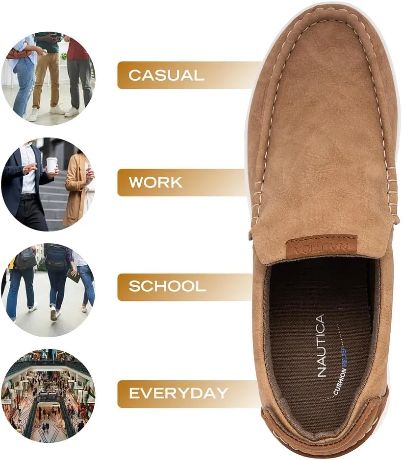 Nautica Men's Slip-On Loafers Casual Moc Toe Sneakers Boat Shoes Slipper for Men  Lightweight & Comfortable - Derwin