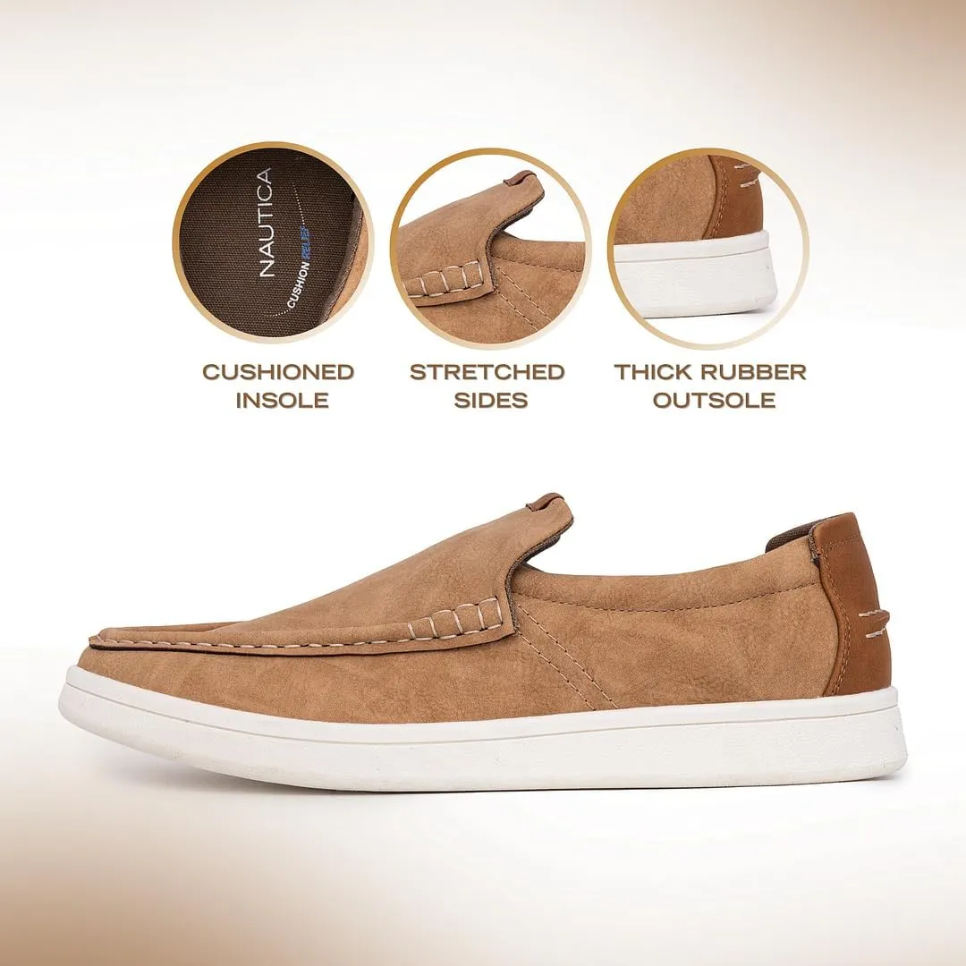 Nautica Men's Slip-On Loafers Casual Moc Toe Sneakers Boat Shoes Slipper for Men  Lightweight & Comfortable - Derwin