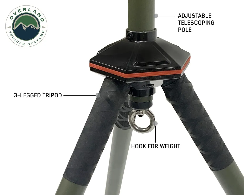 Overland Vehicle Systems Wild Land Camping Gear - ENCOUNTER Solar Powdered Camping Light with Removable Light Pods