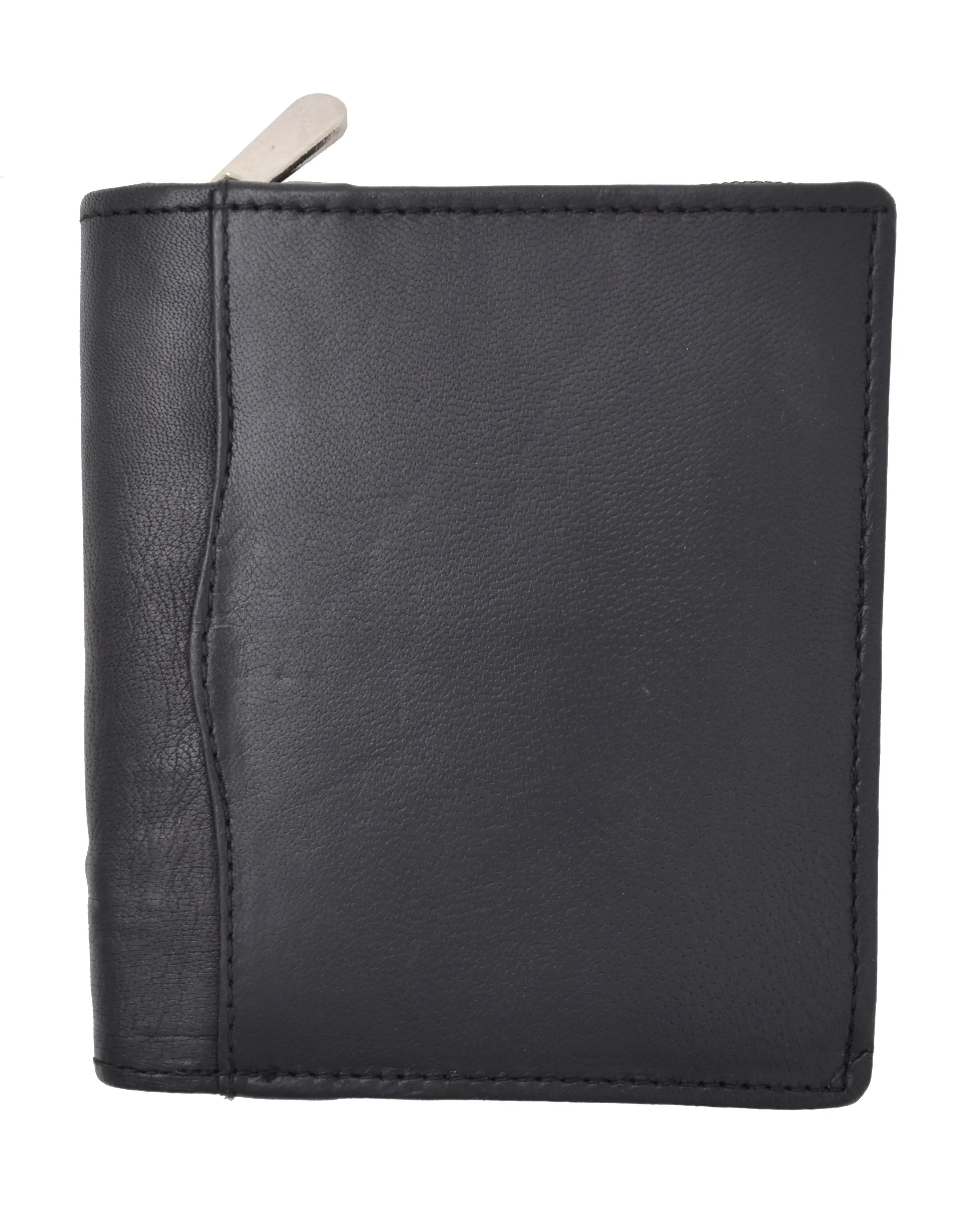 RFID Blocking Soft Genuine Leather Zip-Around Credit Card Holder Wallet RFIDP2670