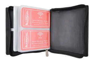 RFID Blocking Soft Genuine Leather Zip-Around Credit Card Holder Wallet RFIDP2670