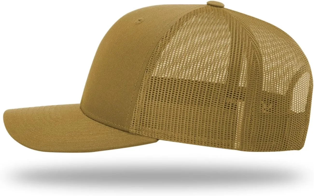 Richardson 112 Trucker Hat - Premium Blank Baseball Cap, Adjustable Snapback Hat - Structured Six Panel Richardson Blank Hats