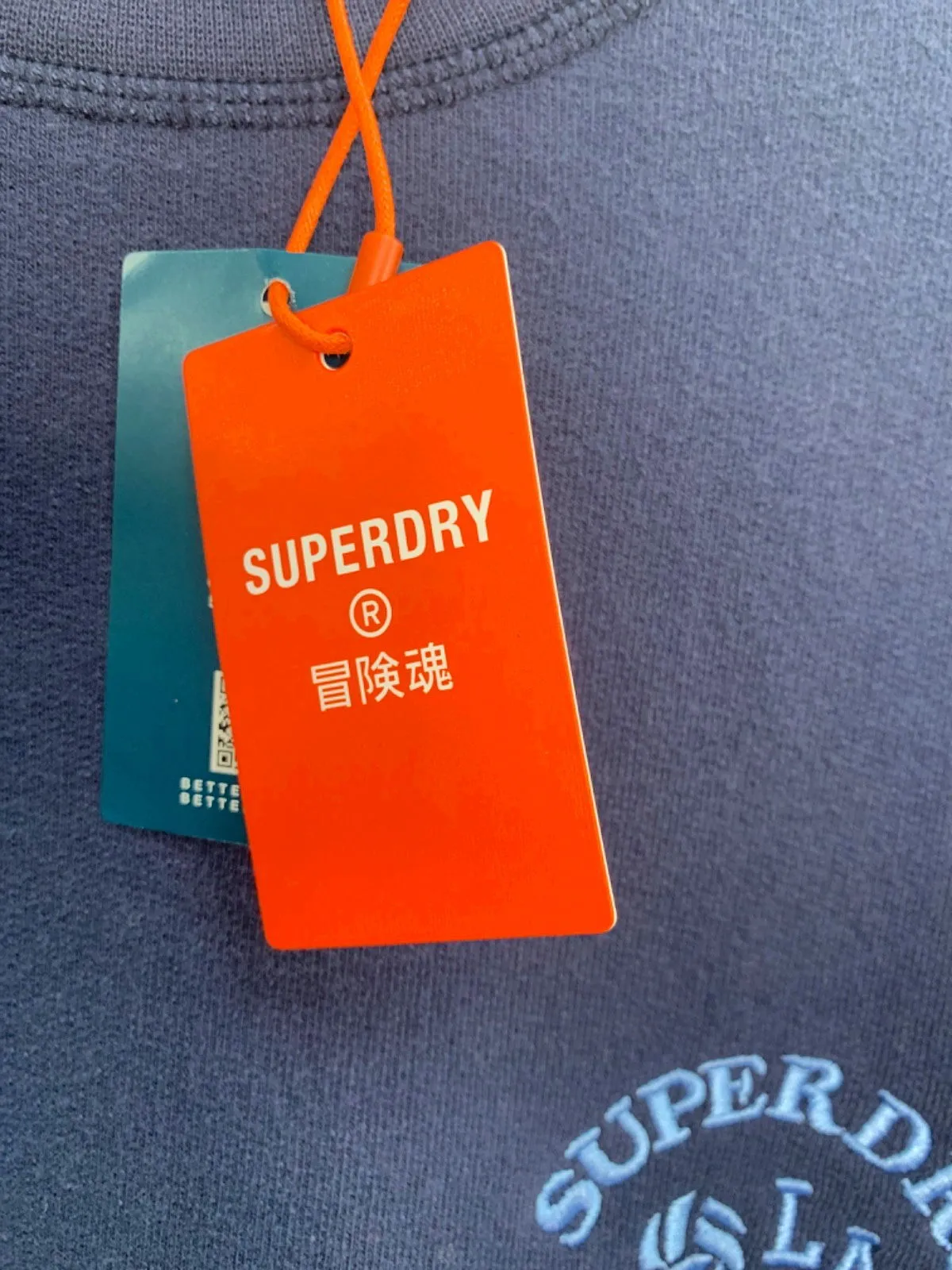 Superdry Navy Beach Club Athletics Sweatshirt UK XS