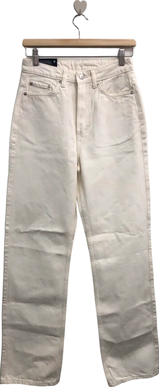 Weekday Ivory Extra High Straight Jeans UK W27 LENGTH 30"