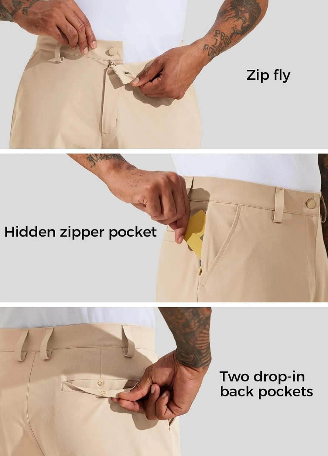 Willit Men's Golf Shorts Stretch Work Dress Shorts Quick Dry Hiking Athletic Casual Shorts with Pockets 10"